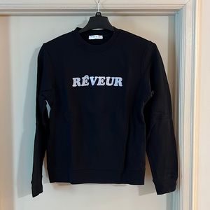 Designer Sandro “Reveur” Cotton Sweatshirt In Black